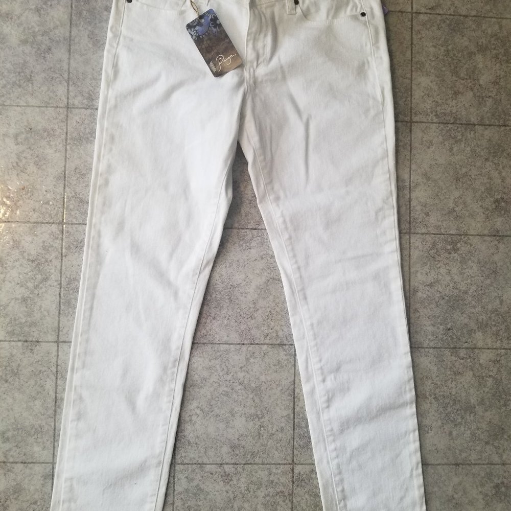 Paige Peg Skinny Jeans size 30 white.